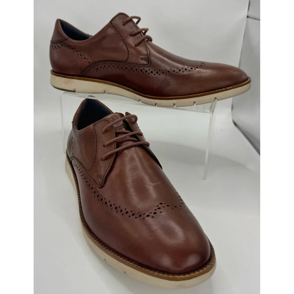 Josef Seibel Tyler 33 Brown Leather Wingtip Derby Size 8 US 41 EU 245053